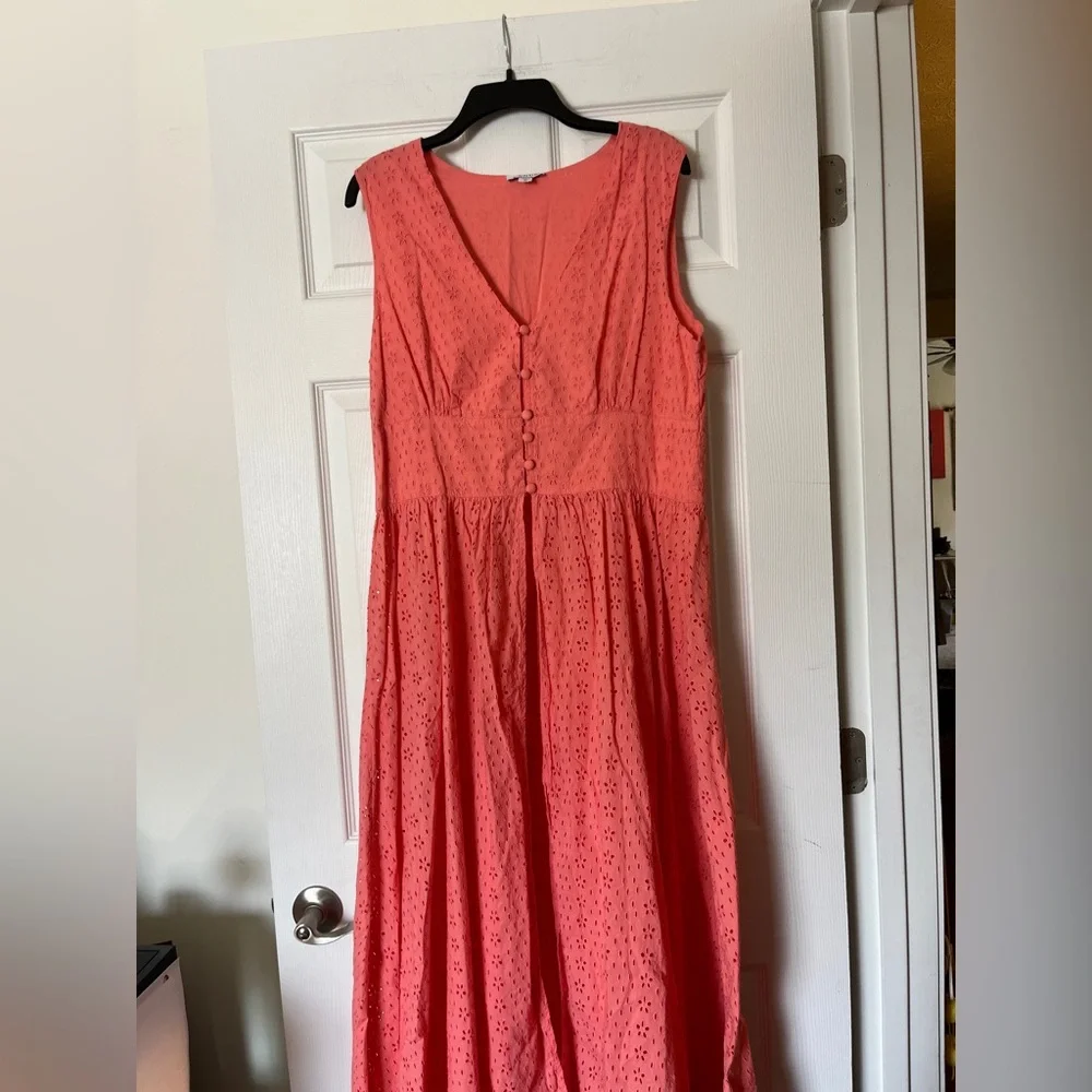 Venus 2 Piece Set Pink Salmon Eyelet Maxi Top (sz 16) & Matching bottoms (sz 14)